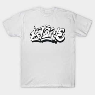 Alive grafitti t-shirt black and white T-Shirt